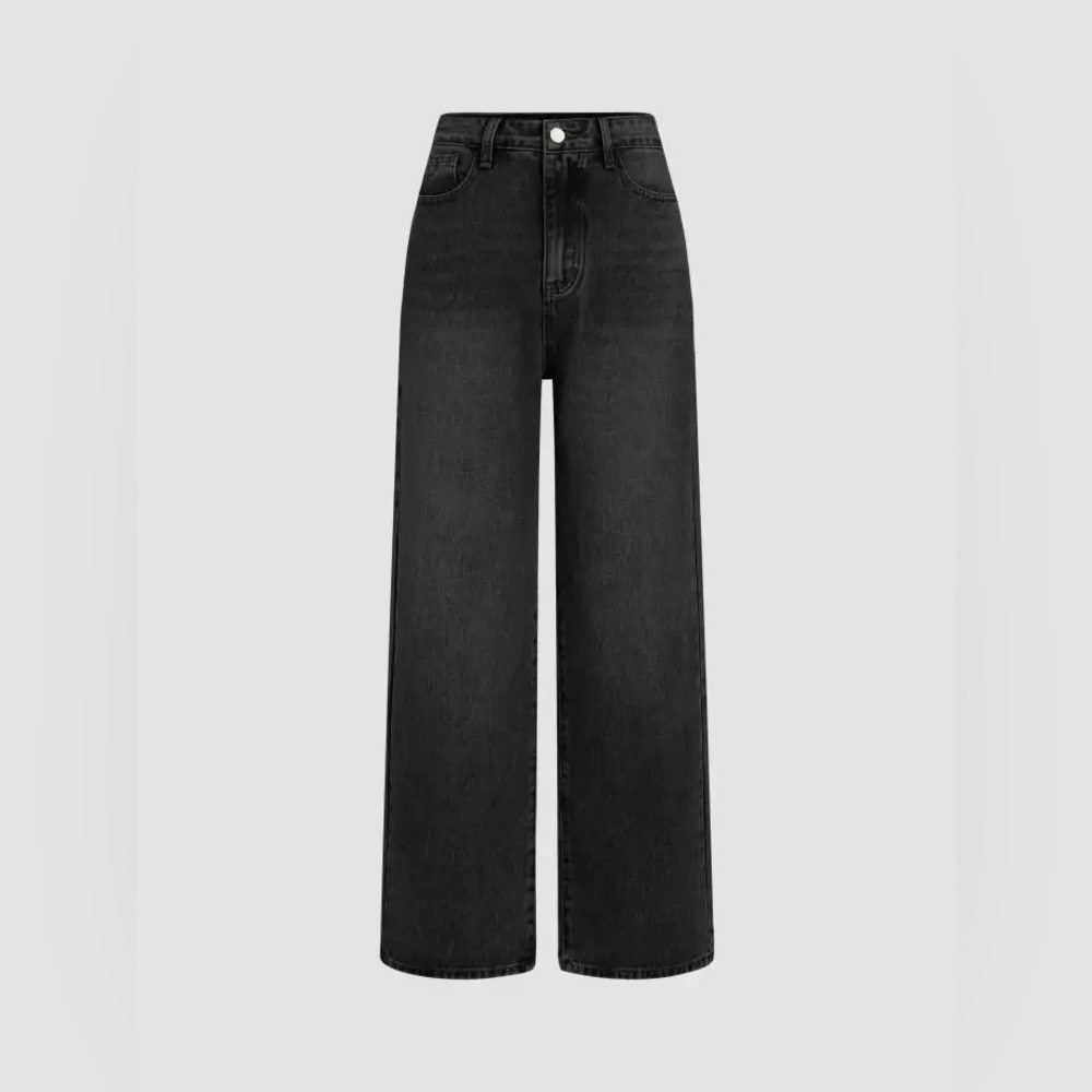 Cider wide leg black high waisted jeans